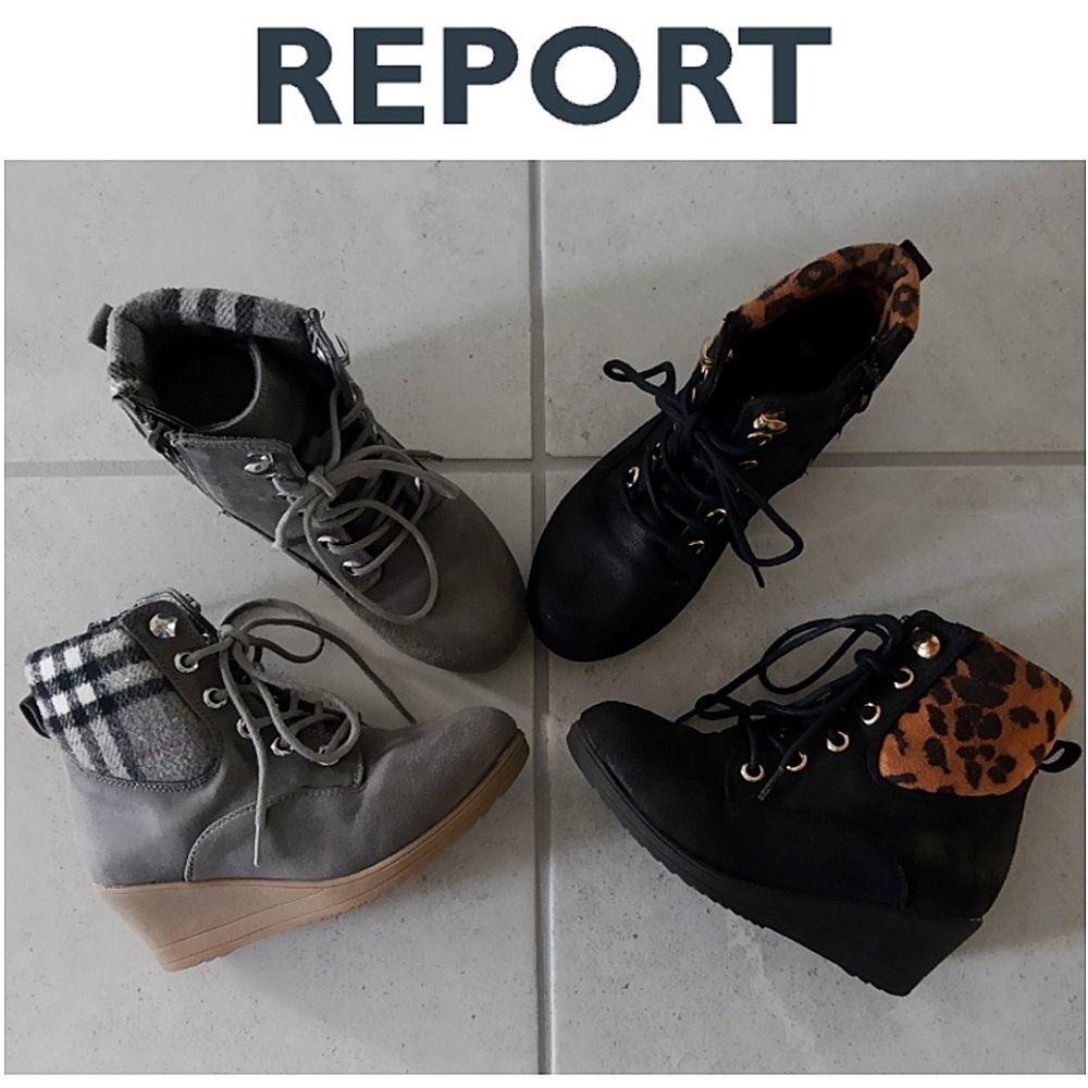 Mixed Media Wedge Booties